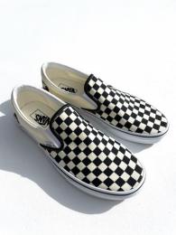 Classic Slip-On (Black & White Chckerboard/White)