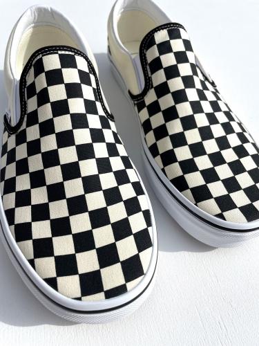 Classic Slip-On (Black & White Chckerboard/White)