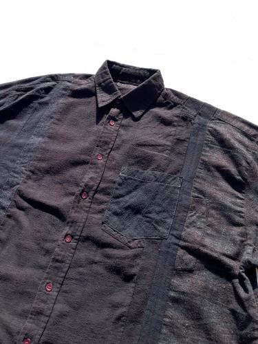 Flannel Shirt ⇒ 7 Cuts Wide Shirt (Over Dye) "D"