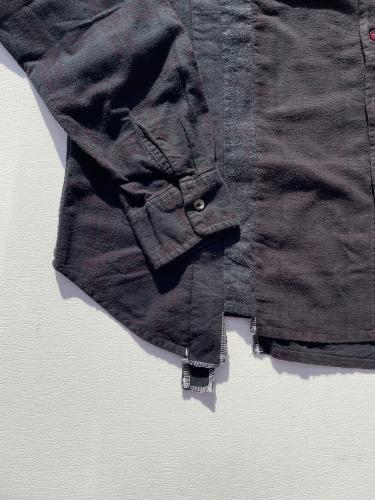 Flannel Shirt ⇒ 7 Cuts Wide Shirt (Over Dye) "D"