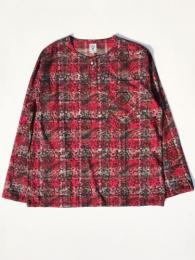 【 30% OFF】　Henley Neck Shirt (Batik Over Print)
