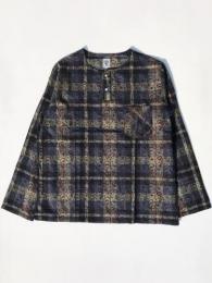 【 30% OFF】　Henley Neck Shirt (Batik Over Print)