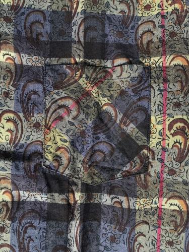【 30% OFF】　Henley Neck Shirt (Batik Over Print)