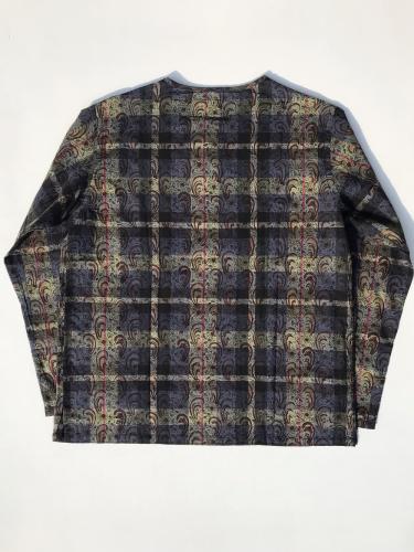 【 30% OFF】　Henley Neck Shirt (Batik Over Print)