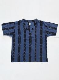 【 30% OFF】　S/S V Neck Shirt (Ikat Stripe)