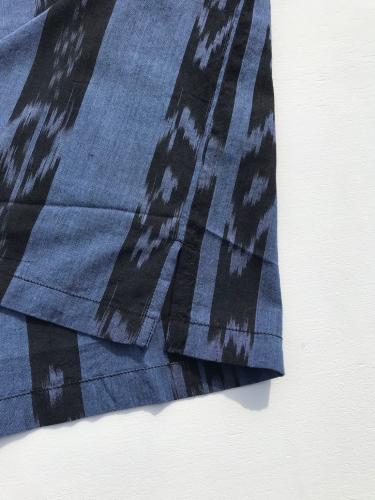 【 30% OFF】　S/S V Neck Shirt (Ikat Stripe)