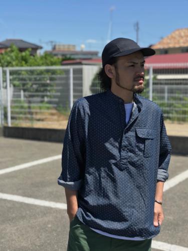 NAT-U-RAL別注 Classic Fit Popover Banb Collar Shirt