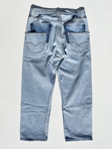 USA Levi's 501 Wide Tapered Pants (Blue)"M-3"