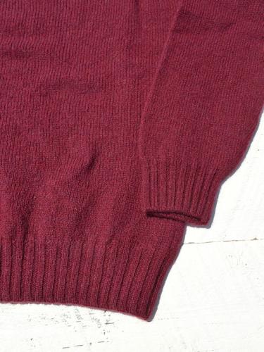 Crew Neck Shetland Sweater (Bordeaux Mix)