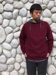 Crew Neck Shetland Sweater (Bordeaux Mix)