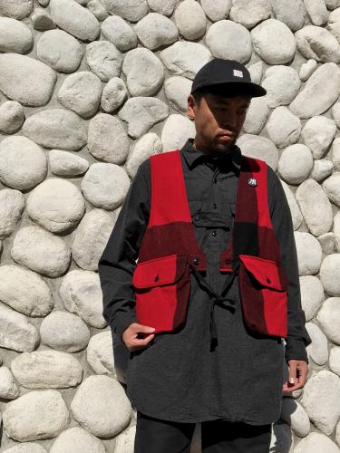 【40%OFF】 Fowl Vest (Big Plaid Wool Melton)