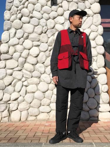【40%OFF】 Fowl Vest (Big Plaid Wool Melton)