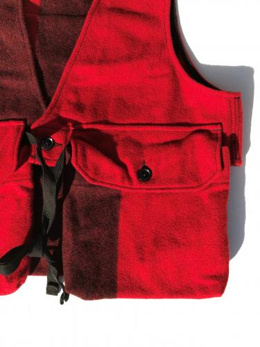 【40%OFF】 Fowl Vest (Big Plaid Wool Melton)