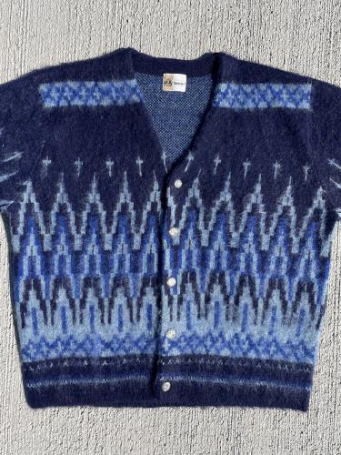 【TOWNCRAFT】 Vintage Mohair Cardigan (Cross Blue)
