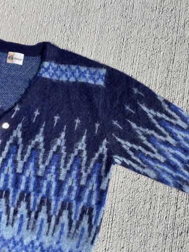 【TOWNCRAFT】 Vintage Mohair Cardigan (Cross Blue)