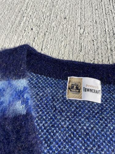【TOWNCRAFT】 Vintage Mohair Cardigan (Cross Blue)