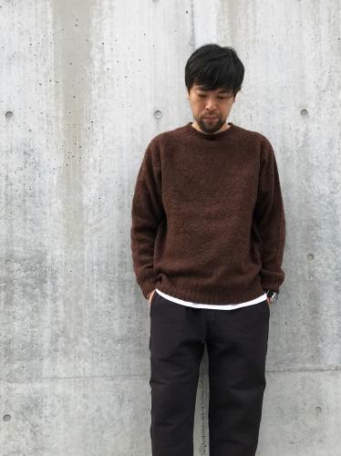 Crew Neck Shetland Sweater (Shaggy)