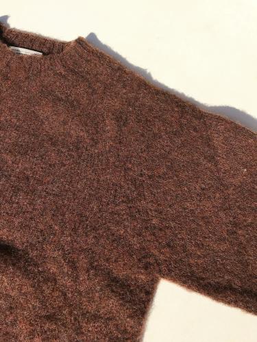 Crew Neck Shetland Sweater (Shaggy)