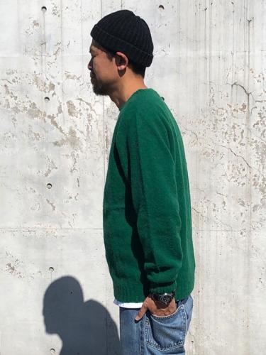 Crew Neck Shetland Sweater (Shaggy)