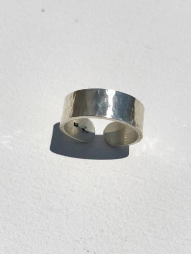 Hammered Flat Open Ring (8mm)