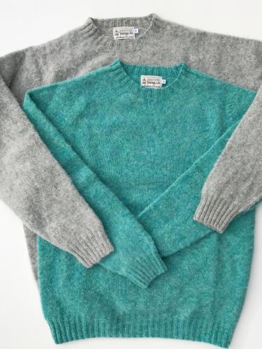 Crew Neck Shetland Sweater (Shaggy)